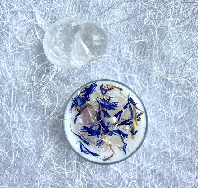 Healing "Clear Quartz Crystal Candle" (set of 5 candle with gift box)